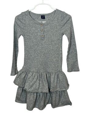 Baby Gap Girls Gray Tiered Ruffle Knit Dress Size 4
